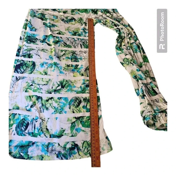 Jumpsuit Off Shoulder Tropical Beauty Green SKYE'S THE LIMIT Sz.XL Beach - Picture 6 of 13